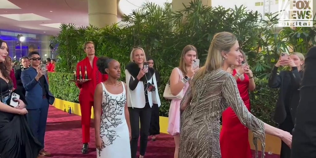 Angelina Jolie walks the 2025 Golden Globe Awards carpet with her daughter
