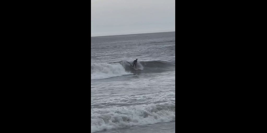 California shark attack victim Michael Trainor surfs in Humbolt County