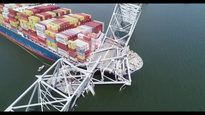 NTSB drone footage shows aftermath of Francis Scott Key Bridge collapse