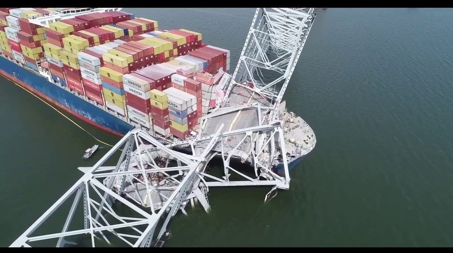 NTSB drone footage shows aftermath of Francis Scott Key Bridge collapse
