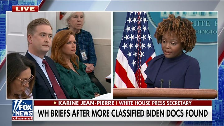  Peter Doocy asks Karine Jean-Pierre whether Biden has been involved in a 