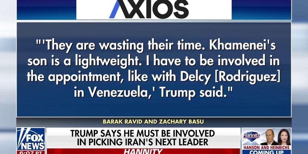 President Trump wants to be involved in choosing Iran's next leader