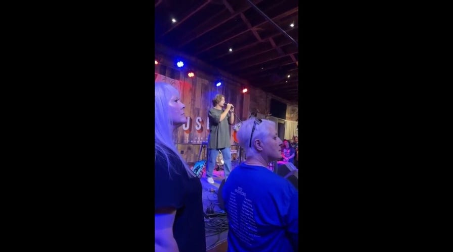 Gwen Stefani's son gives a surprise performance during Blake Shelton's set in Oklahoma