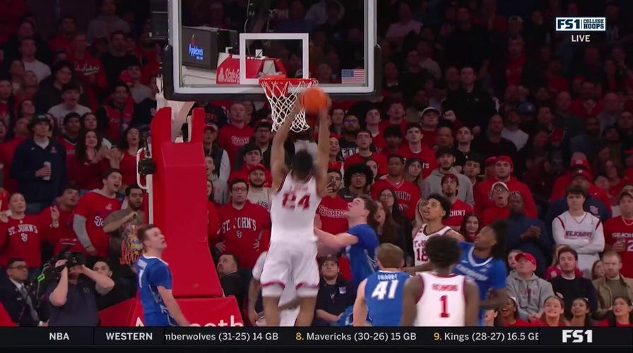 Zuby Ejiofor makes a put-back dunk in St John's 79-73 win over Creighton