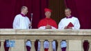 Cardinal Mamberti announces election of Cardinal Robert Francis Prevost as Pope Leo XIV