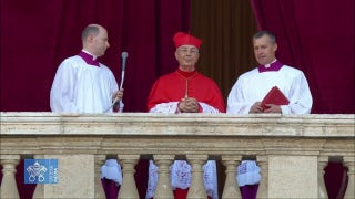 Cardinal Mamberti announces election of Cardinal Robert Francis Prevost as Pope Leo XIV