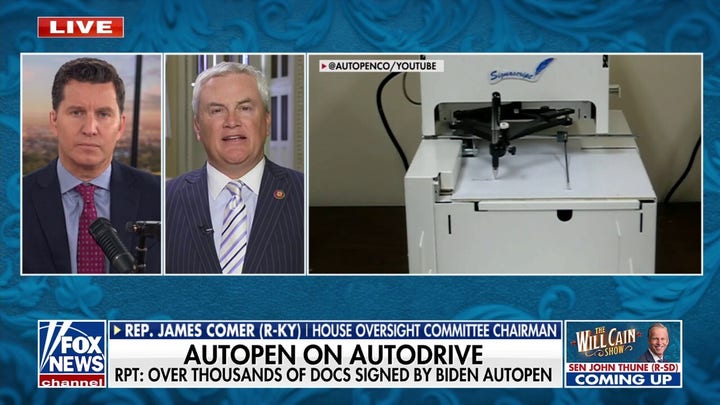 Many major executive orders and pardons could be considered ‘NULL AND VOID’: Rep. Comer explores the consequences of Biden’s frequent autopen usage