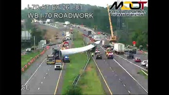 Wind turbine blade blocks traffic on Maryland interstate