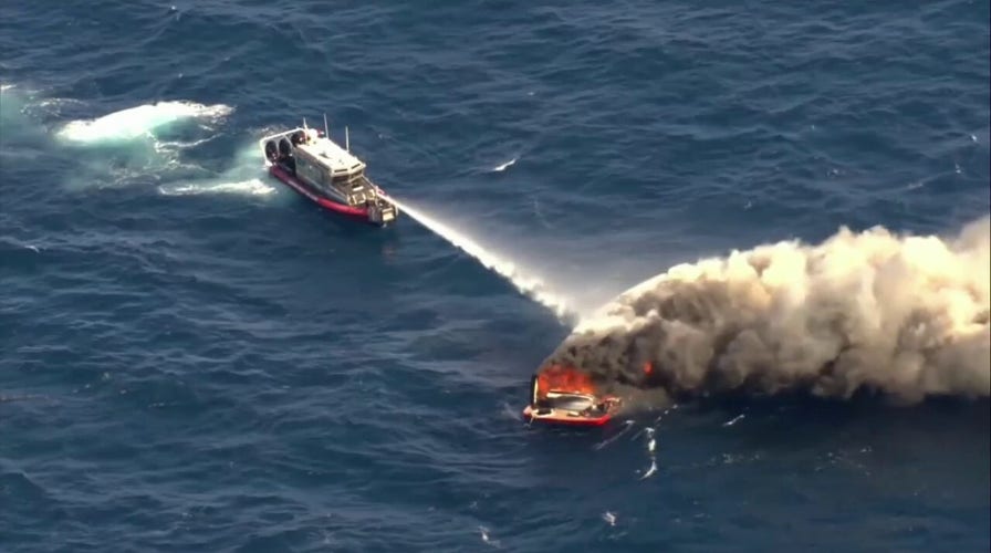 2 Florida boaters rescued after 35-foot vessel erupts in flames