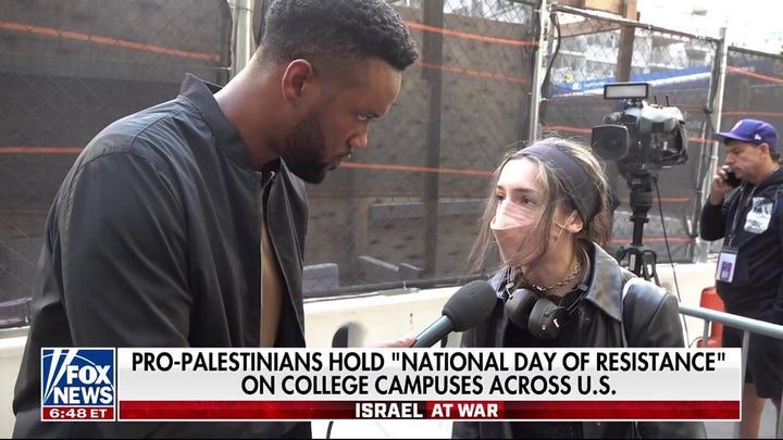 Lawrence Jones confronts anti-Israel protesters over denial of Hamas' brutality
