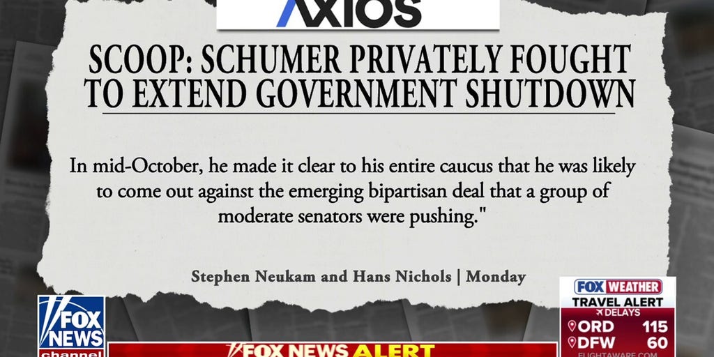 New report suggests Schumer privately fought to extend government shutdown