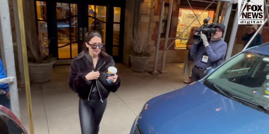 Hilaria Baldwin exits her apartment before husband Alec Baldwin charged with involuntary