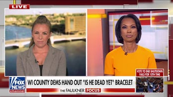 Democrats hand out ‘Is he dead yet?’ bracelet about Trump to child