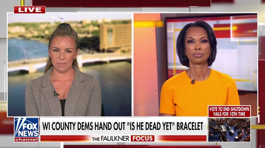 Democrats hand out ‘Is he dead yet?’ bracelet about Trump to child