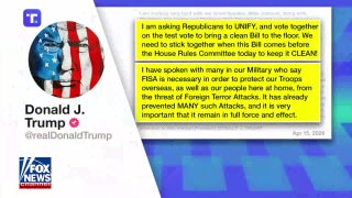 Trump pushes for clean FISA extension amid Republican division