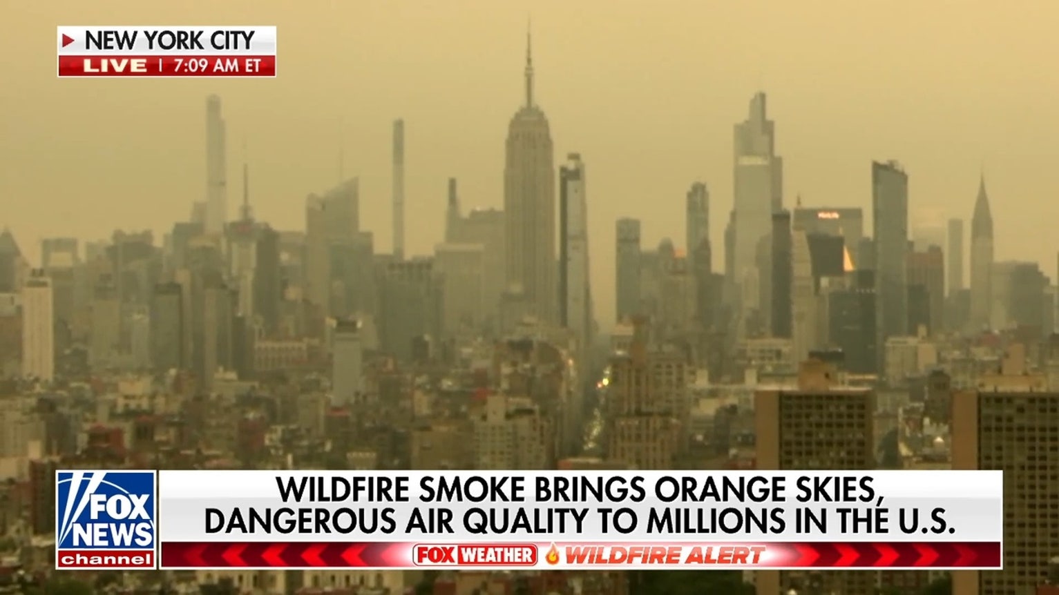 Wildfire smoke brings orange skies, dangerous air quality to millions in the U.S.