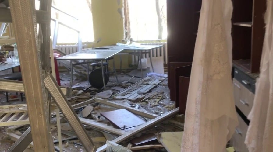 Ukraine school destroyed in Russian military attack