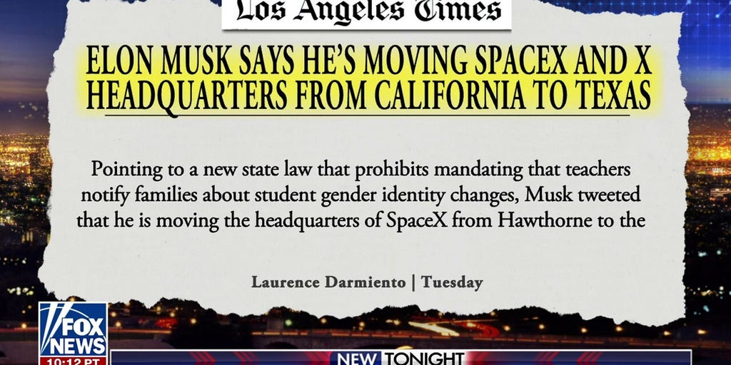 Elon Musk moving SpaceX headquarters from California to Texas