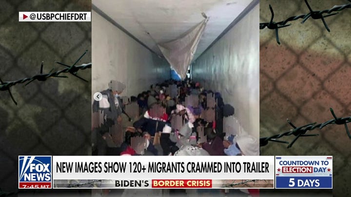 Over 100 migrants found crammed in tractor trailer near US border