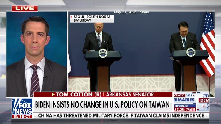 Biden’s ambiguity on Taiwan is ‘worst of all possible worlds’: Cotton