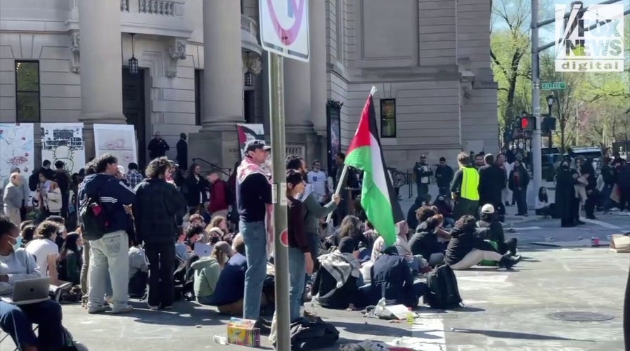 Anti-Israel agitators protest in the streets at Yale University 