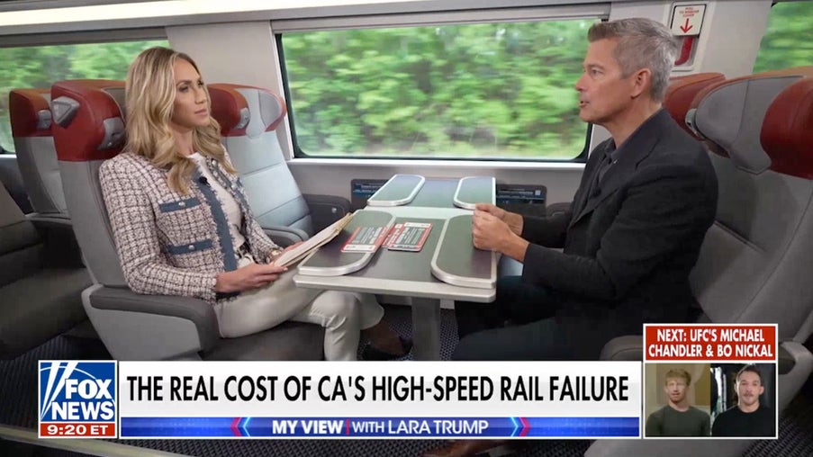 Lara Trump rides the Freedom 250 train with Transportation Secretary Sean Duffy