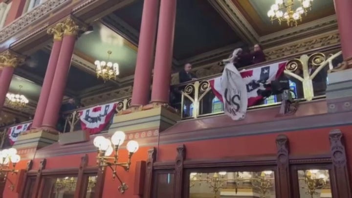 Demonstrators disrupt Connecticut Gov. Ned Lamont during State of the State