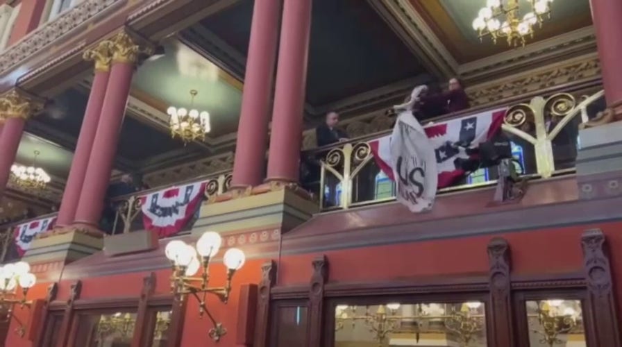 Demonstrators disrupt Connecticut Gov. Ned Lamont during State of the State