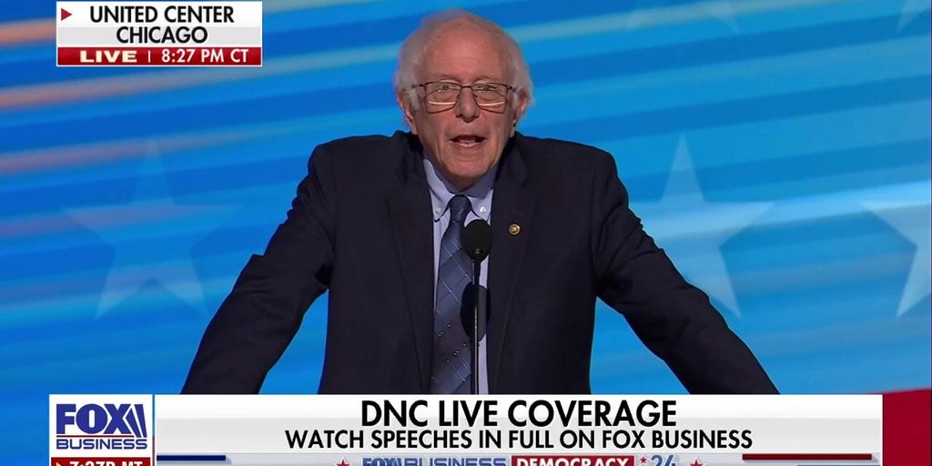 Sen. Bernie Sanders addresses the DNC