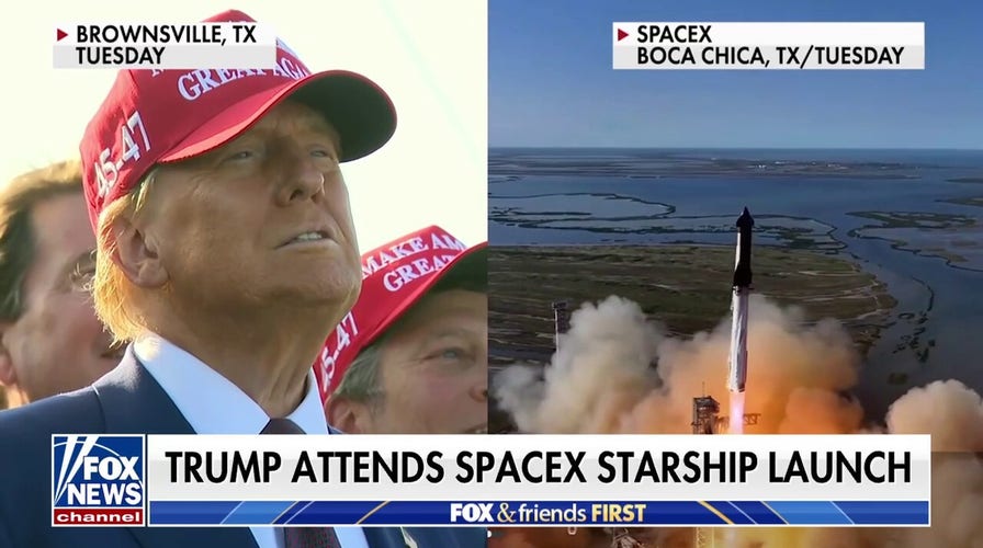 Trump attends SpaceX Starship launch with Elon Musk as he vows to reach Mars by end of term