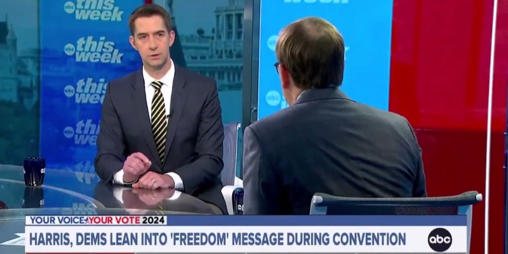 Sen. Cotton spars with ABC's Karl over Kamala Harris' past commitment to abolish private health insurance