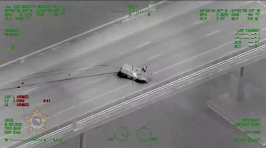 Florida man crashes stolen van in high-speed chase then jumps off bridge