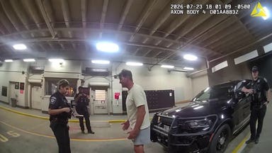 Former NFL star stretches before sobriety test