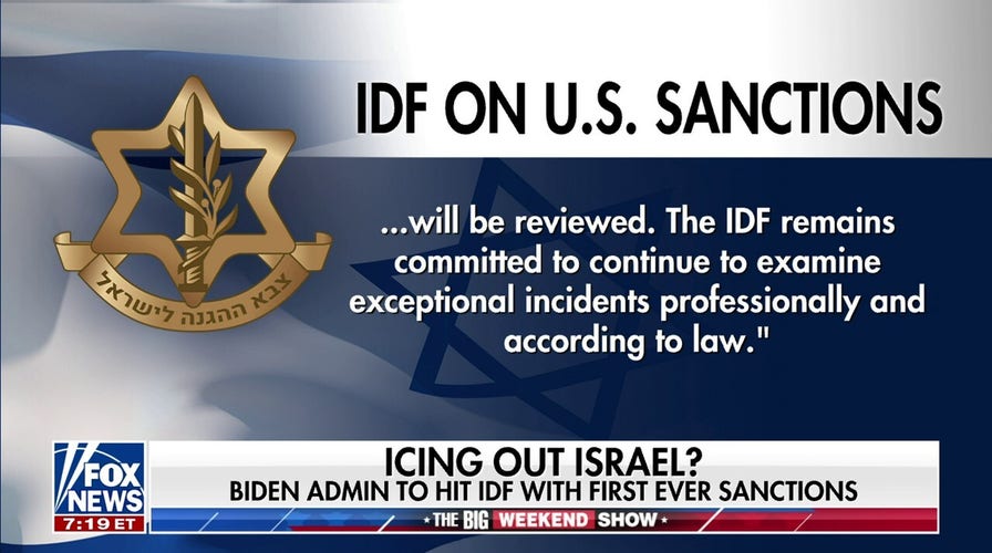 Will the Biden admin hit Israel IDF with first ever sanctions?