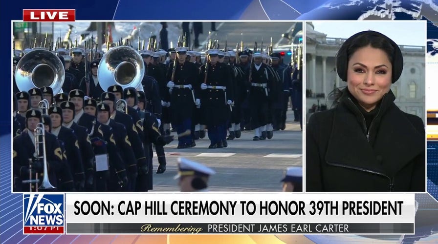 Former President Carter's casket arrives at US Capitol in formal procession