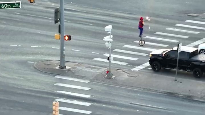 Police drone captures fire-juggling unicyclist in Colorado roadway