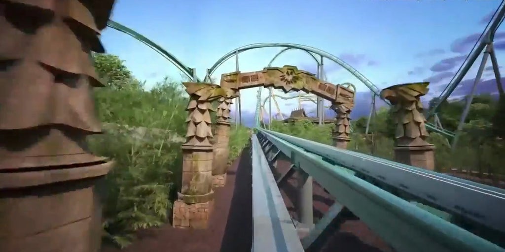 Take a 'ride' on the 'world's tallest and longest launched wing' roller coaster