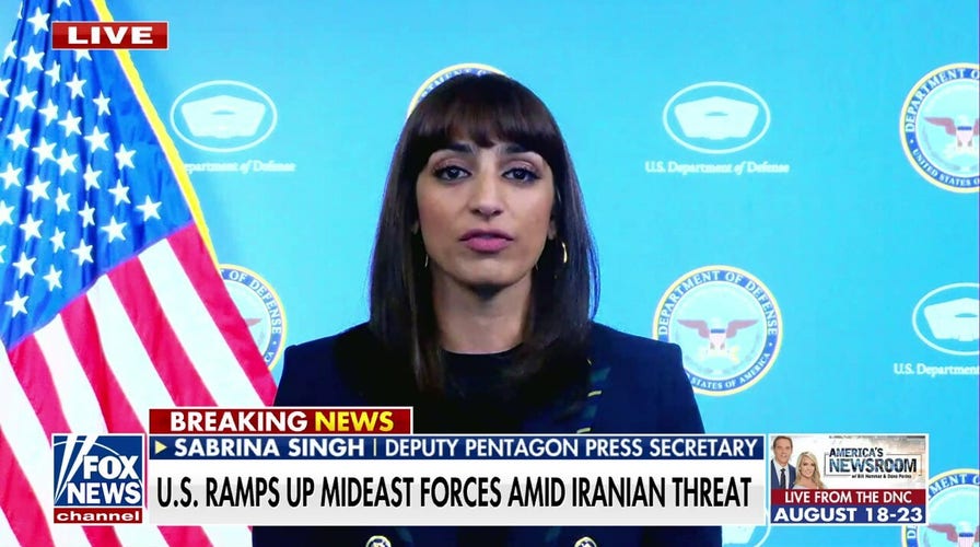 Movement of carrier strike group into Middle East sends a 'huge message of deterrence': Sabrina Singh