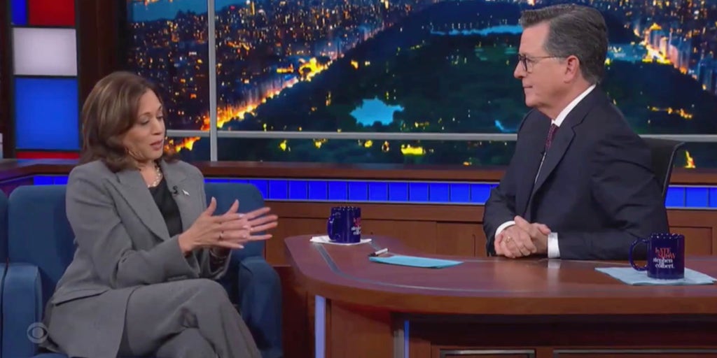 Harris tells Colbert 'I'm obviously not Joe Biden'