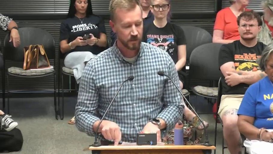WATCH: Dad says families told public school may not be for them amid trans teacher fight