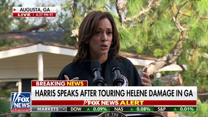 Kamala Harris visita Georgia tras el huracán Helene