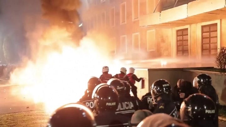 Tear gas, flares fired during anti-government protest in Albania