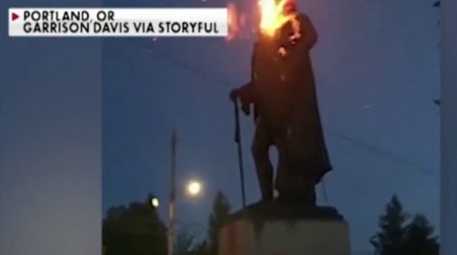 Statue of George Washington burned and torn down amid anti-monument movement