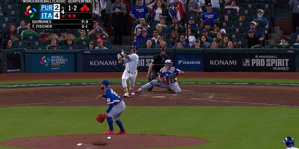 Andrew Fischer and J.J. D'Orazio hit back-to-back ground rule doubles, extending Italy's lead over Puerto Rico