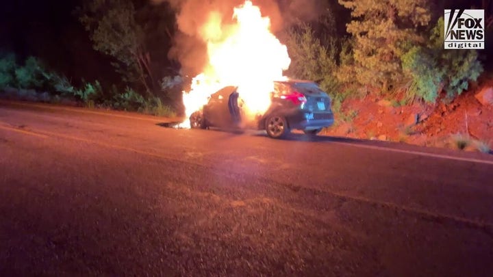 Arizona man heroically saves two toddlers from burning car moments before it's engulfed in flames