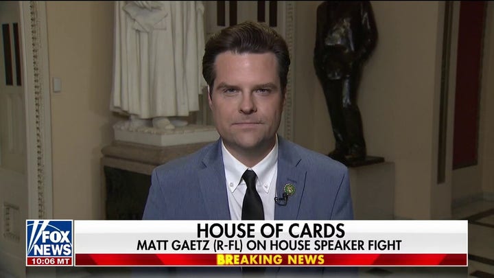 This ends with McCarthy stepping aside or him accepting our proposal: Matt Gaetz