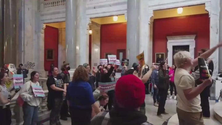 Protesters storm the Kentucky Capitol over a bill that would prevent certain gender care for minors