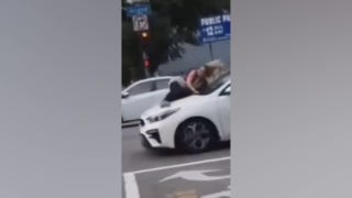 Los Angeles woman holds onto hood of car after dog theft - Fox News