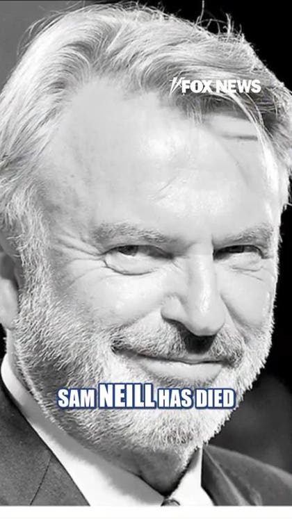Sam Neill, star of 'Jurassic Park,' dead at 78