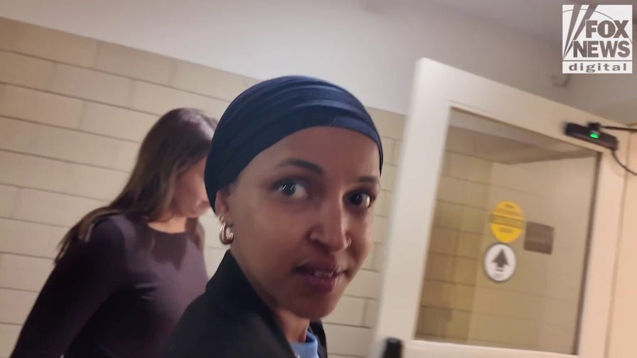 Omar reacts on camera after GOP lawmaker targets her with constitutional amendment